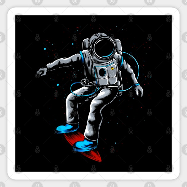 astronaut exploring universe Sticker by Mako Design 